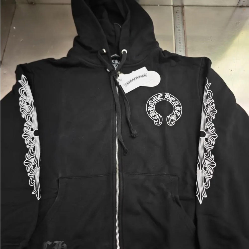Black Hoodie with White Graphic Design